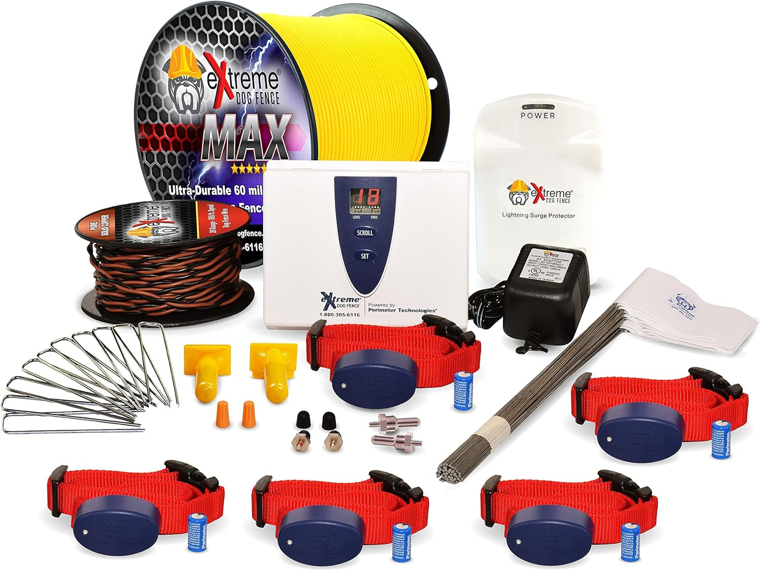 Extreme Dog Fence - Max Grade Electric Dog Fence, 2 Dog Kit with 1500 Ft Heavy-Duty Wire for Superior Performance & Durability