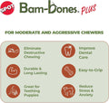 SPOT Bam-Bones Plus T-Bone for Dogs Under 60Lbs: Durable, Non-Splintering Chew Toy, Beef Flavor