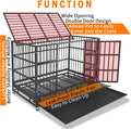 Heavy Duty Dog Crate with Wheels - Escape-Proof Steel Kennel for High Anxiety Dogs, Double Door & Tray, Extra Large XXL