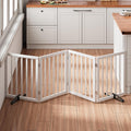 Wooden Foldable Dog Gate, Freestanding Multi-Panel Indoor Pet Gate, Extra Wide 24