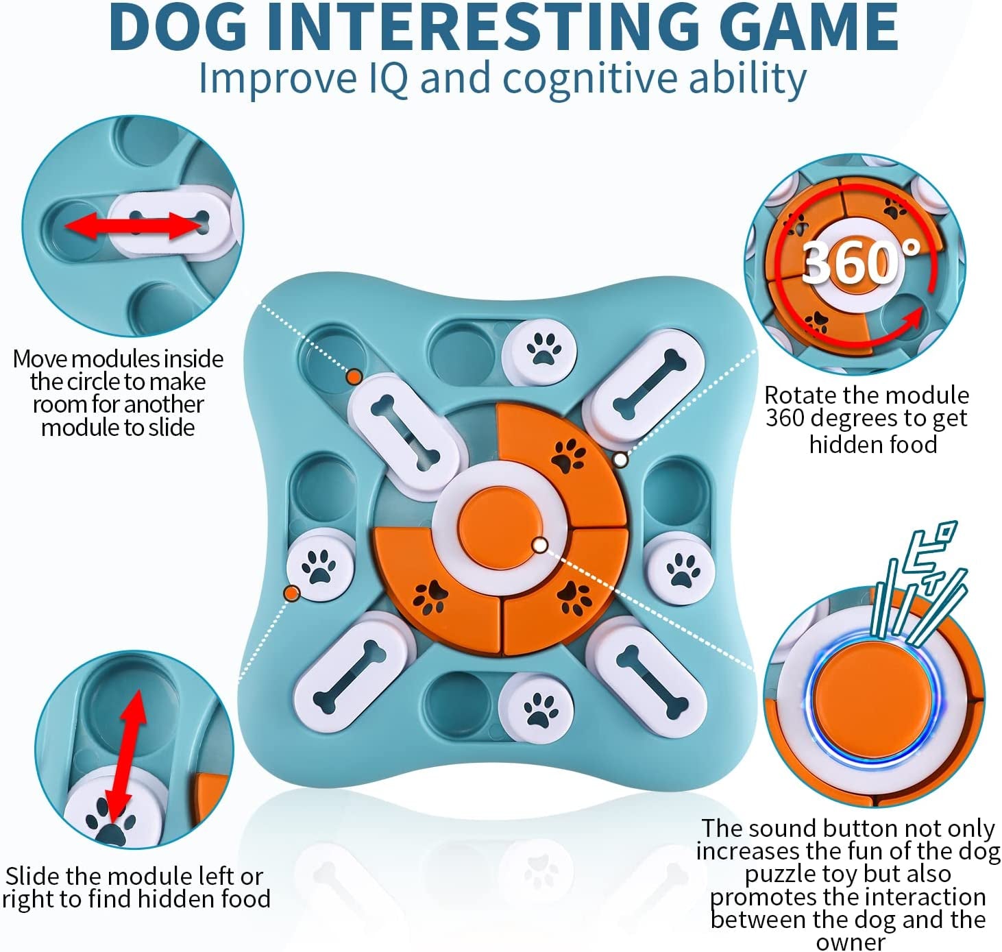 Interactive Dog Treat Puzzle - IQ Training & Mental Stimulation with Squeak Design for All Dogs