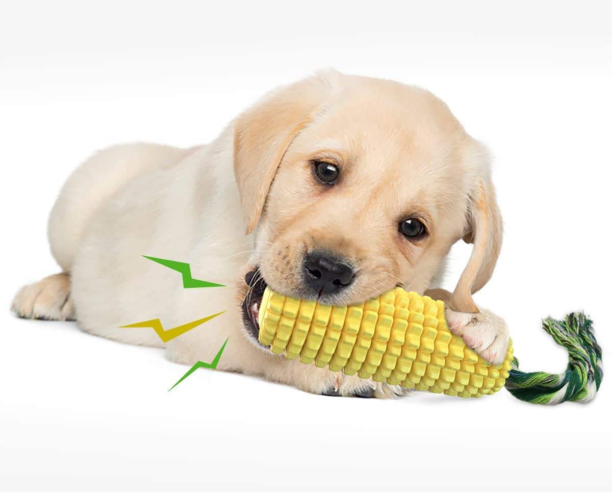 Carllg Tough Squeaky Dog Chew Toy: Durable, Interactive for All Dog Sizes, Corn Stick Design