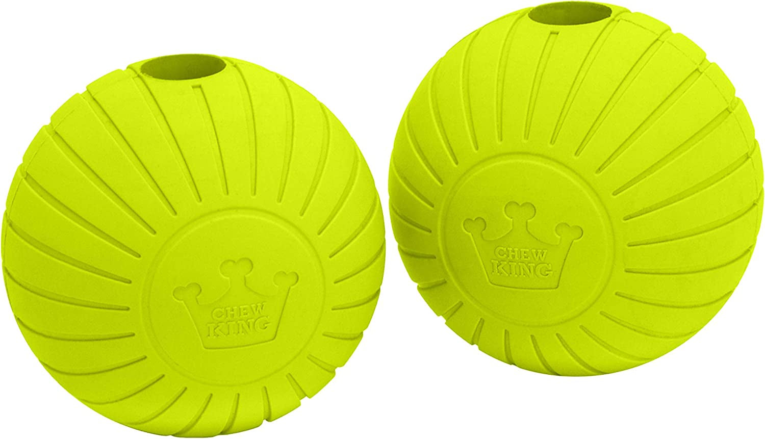 Chew King Supreme Fetch Balls: Extremely Durable Rubber, 2.5" Yellow, Pack of 2