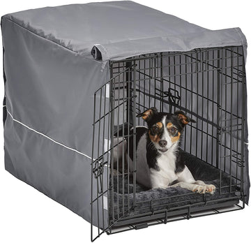 Midwest Double Door Dog Crate Kit – Includes Various Sized Dog Crate, Matching Gray Bed, Crate Cover, and Divider Panel, Durable & Easy to Clean