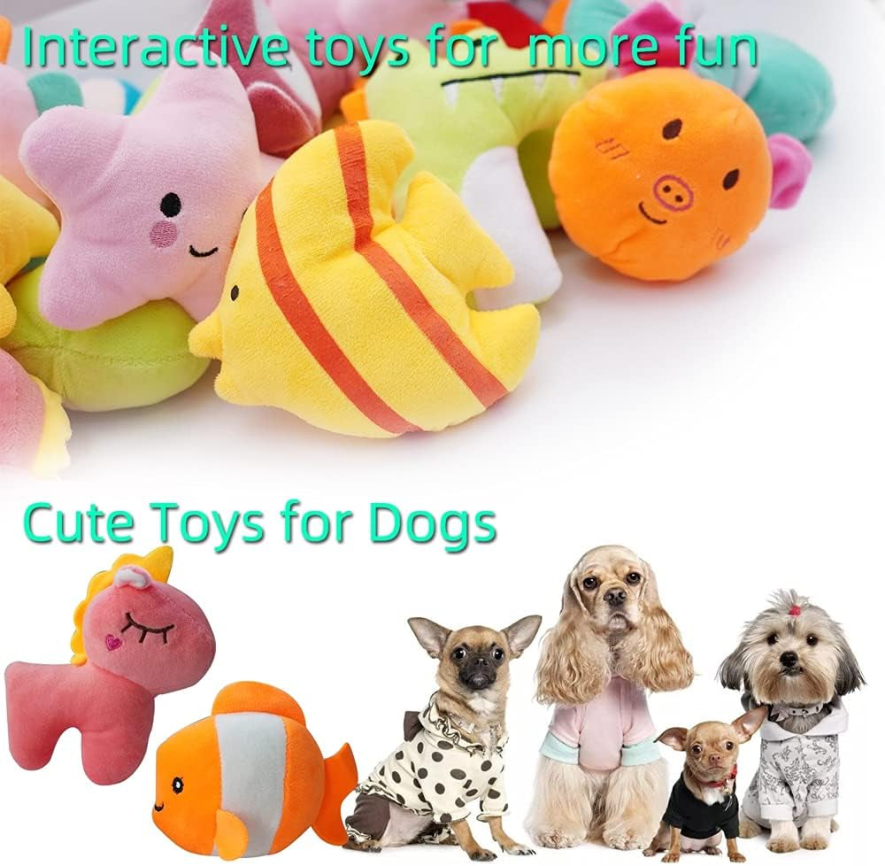 27-Pack Puppy Squeaky Toy Set: Various Designs, Cute Plush Bulk Dog Toys, Small