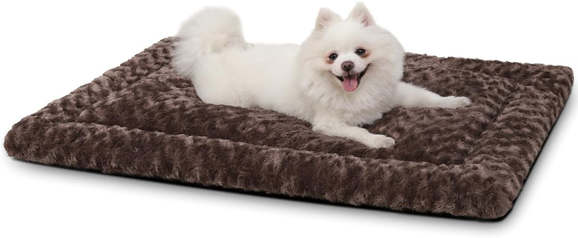 Reversible Dog Bed Mat: Washable, Soft Fluffy Kennel Pad, 35x22 Inch, Gray