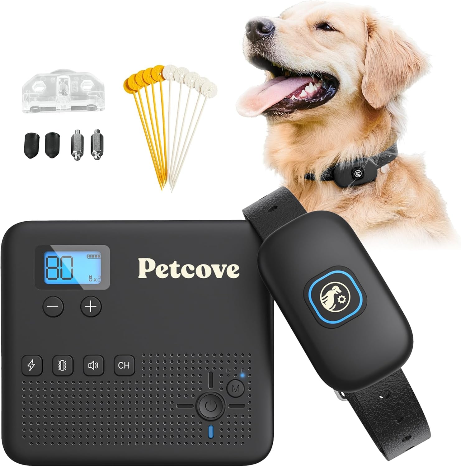 Wireless Dog Fence & Remote Training System for 2 Dogs, Non-GPS 2.4GHz with Beep, Vibration & Shock
