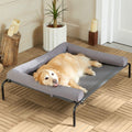 Elevated Cooling Dog Bed - Chew Proof Raised Pet Cot with Skid-Resistant Feet and Breathable Mesh