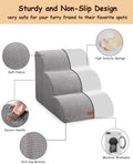 Dog Stairs 3-Step, Non-Slip for Small Dogs - Access Bed, Couch Easily - Indoor/Outdoor