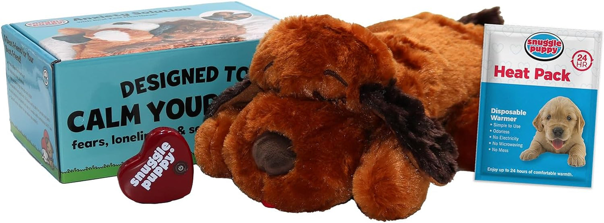 Snuggle Puppy Heartbeat Comfort Toy - Calming Stuffed Animal for Pet Anxiety & Behavioral Training