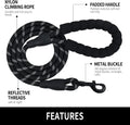 5 to 6FT Strong Dog Leash with Reflective Rope & Soft Padded Handle - Tangle-Free Metal Buckle, Perfect for Night Walking All Dog Sizes