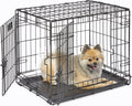 Midwest Double Door Enhanced Crate – Various-Sized Dog Crate with Leak-Proof Pan, Divider Panel, Patented Features, and Floor-Protecting Feet