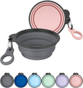 Aonkey Collapsible Dog Bowls with Integrated Bottle Carrier: Silicone, 15Oz, Portable for Hiking