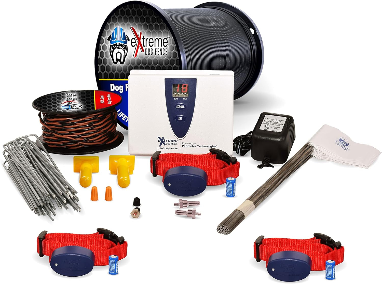 Extreme Pro Underground Electric Dog Fence – Reliable, Easy Setup Dog Fence System with 500 Ft Pro-Grade Wire for 2 Dogs