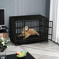 Lemberi Heavy-Duty Dog Crate – Escape-Proof, High-Anxiety Crate with Lockable Wheels, Double Doors, Removable Tray, Extra Large for Indoor Use