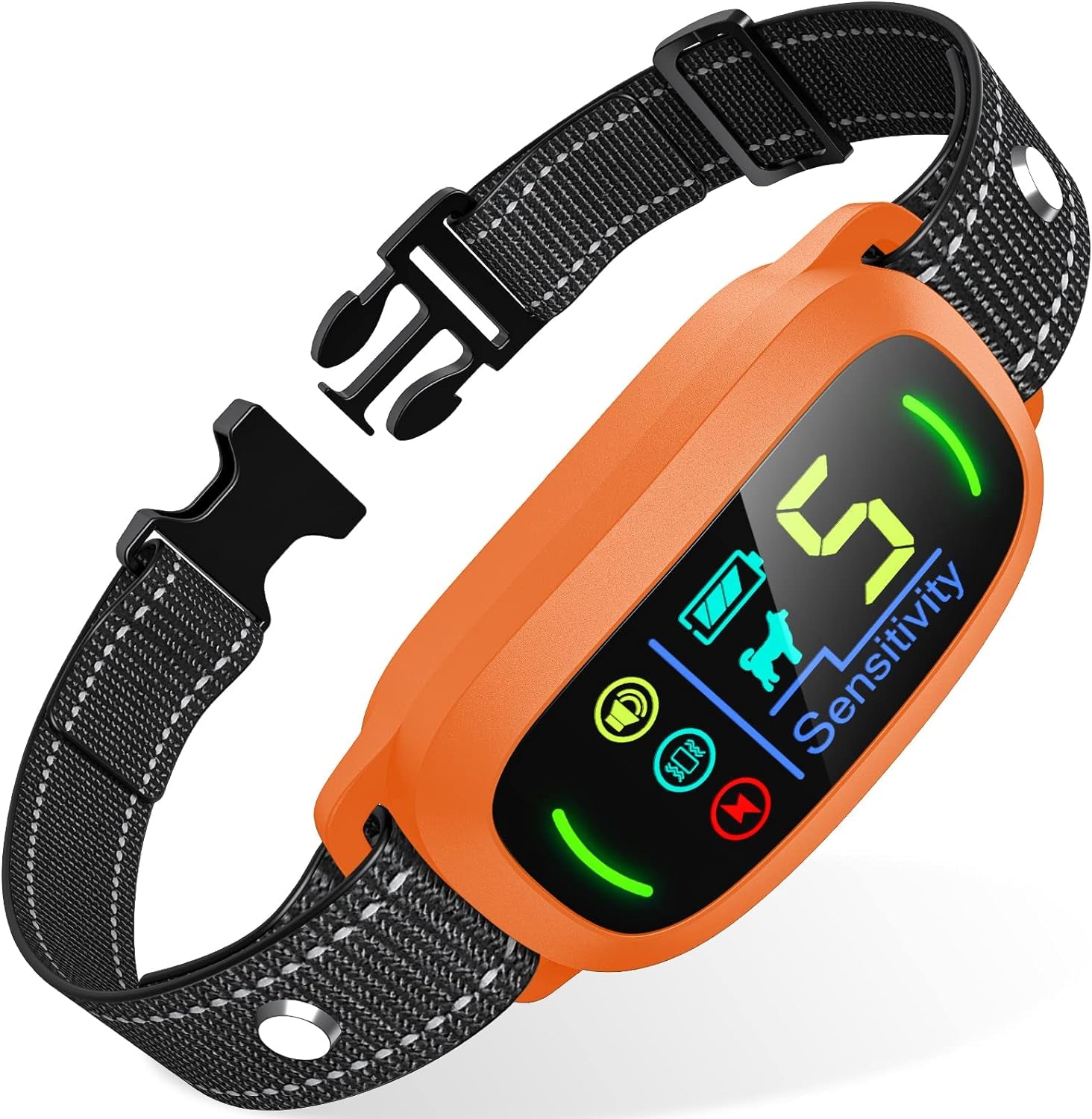 FAFAFROG Smart Dog Bark Collar, Rechargeable, 5-Level Sensitivity, Beep/Vibration/Shock