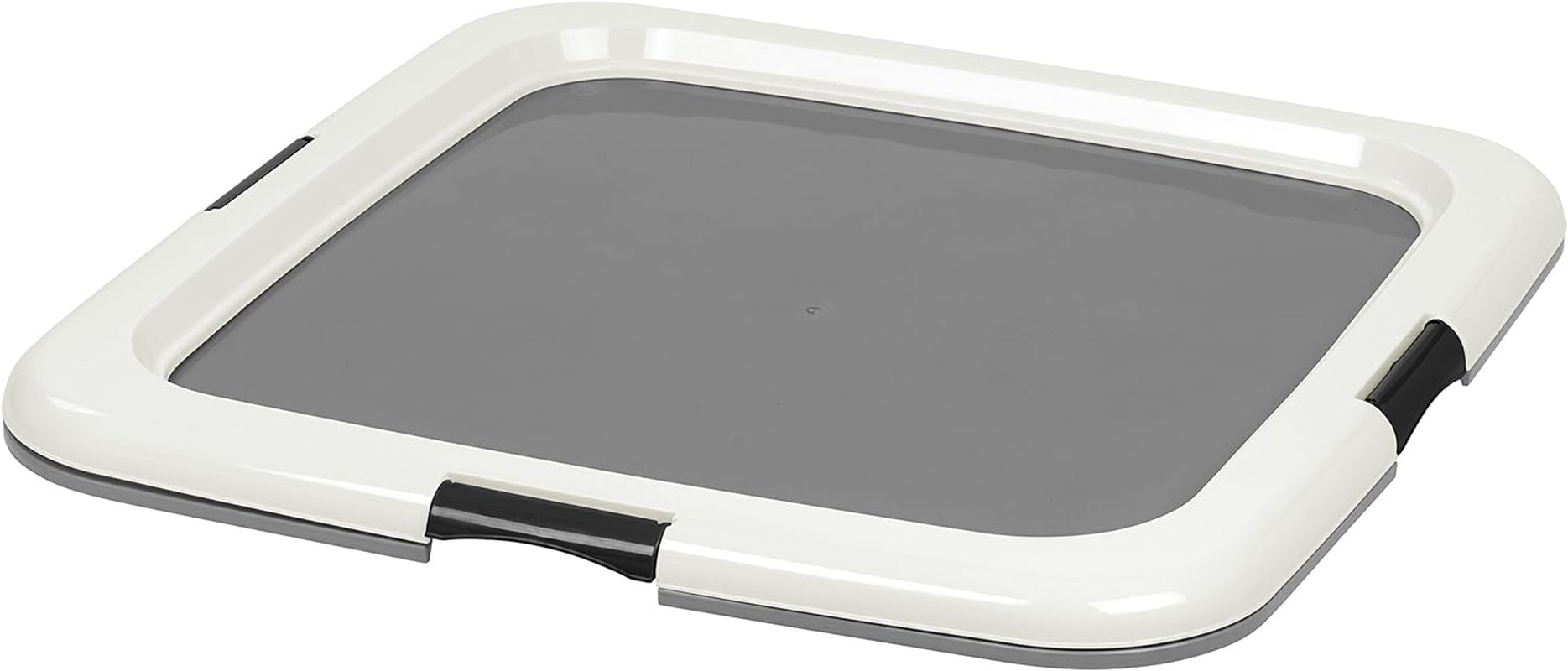 IRIS USA Pee Pad Holder – Non-Skid Leak Protection Tray, Secured Latches, Easy Clean Finish, Fits 20"x20" Pads