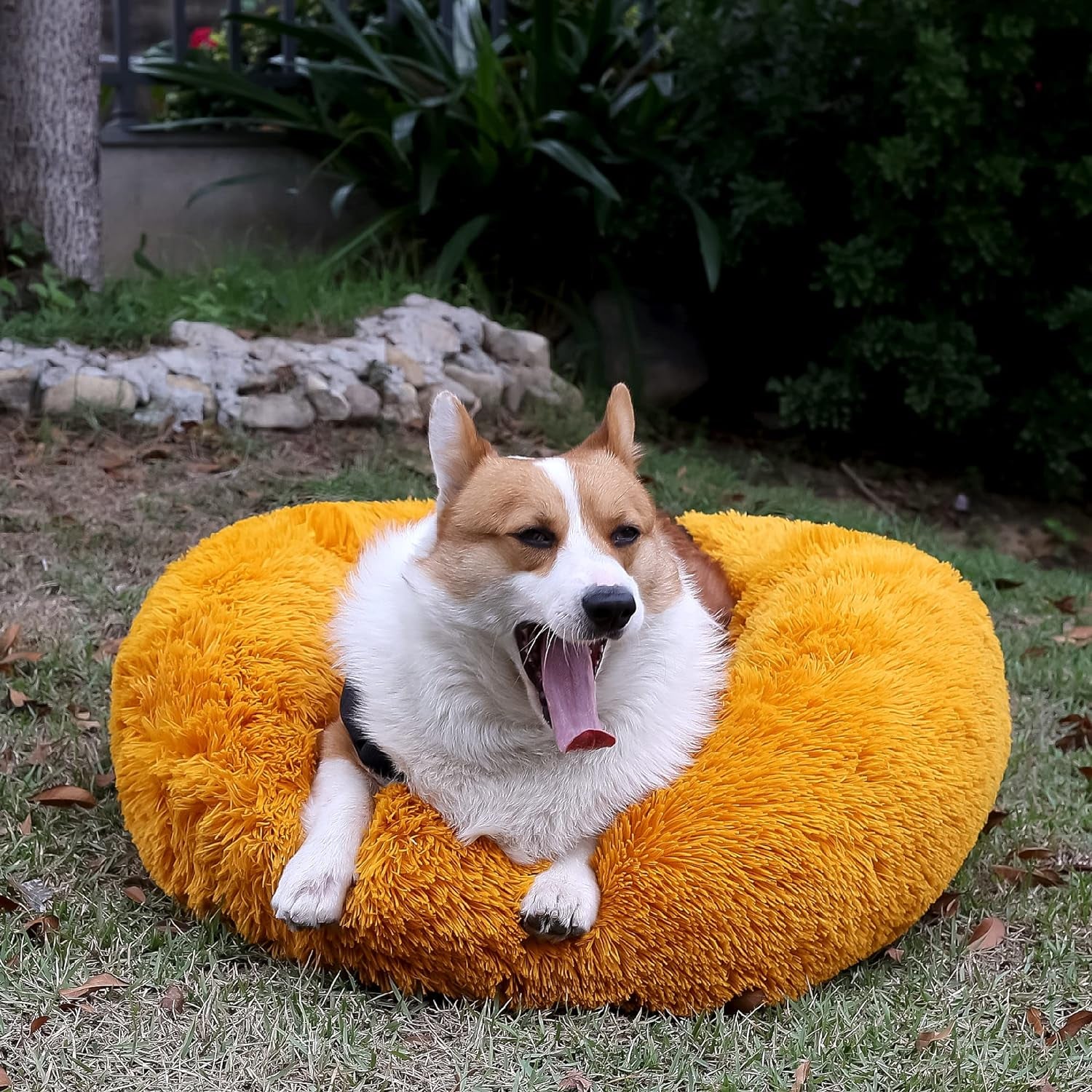 Small Calming Dog Bed - Anti-Anxiety, Washable, Fluffy, Waterproof, Anti-Slip Base