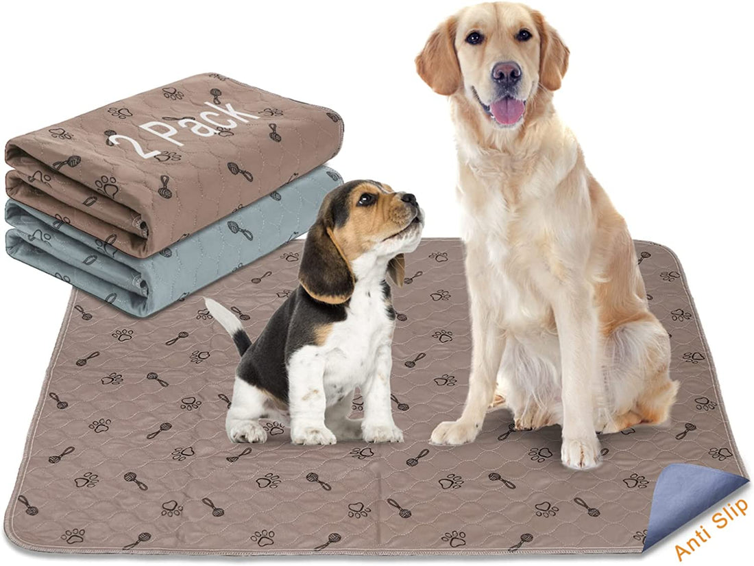 Peepeego 2-Pack Washable Dog Pads - Absorbent, Non-Slip, Reusable Puppy Pads with Free Comb