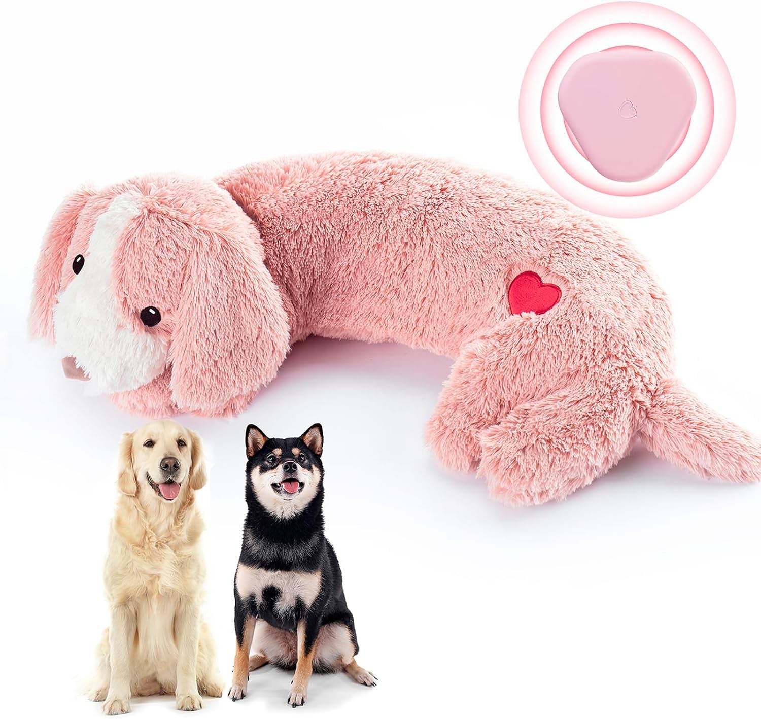 Heartbeat Puppy Toy - Calming Aid for Anxiety Relief & Behavioral Training - Plush White Stuffed Animal for Crate & Kennel Training