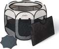 Love's Cabin Portable Playpen for Small Dogs & Cats - Foldable, Indoor/Outdoor Pet Tent with Zipper Top & Carry Case, Gray