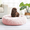 JOLLYVOGUE Calming Donut Pet Bed: Anti-Anxiety, Washable, Fluffy Cuddler, Various Sizes