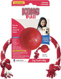 KONG Dog Ball with Rope – Durable Natural Rubber Fetch Toy with Rope for Tugging, Easy Throwing & Playtime, Ideal for Small Dogs