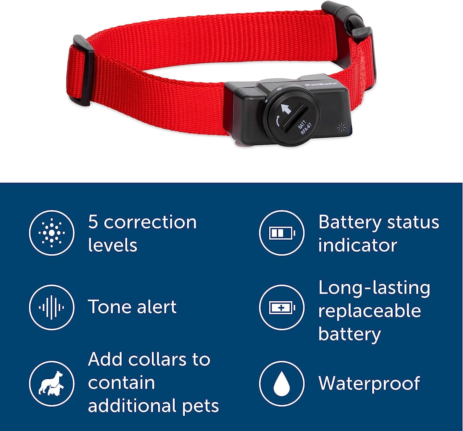 Petsafe Wireless Dog Fence Receiver Collar – Waterproof Collar for Dogs Over 8 lbs, Tone/Static Correction