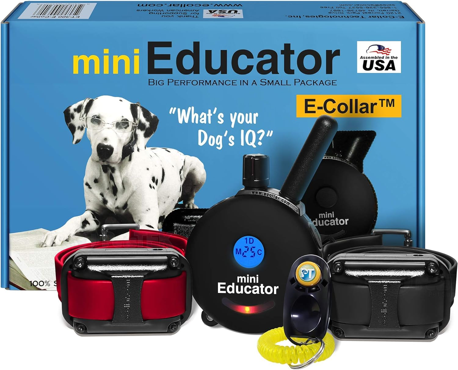 Educator ET-300 Black Ecollar, 1/2 Mile Range, 100 Levels, Waterproof, with Training Clicker
