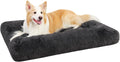 Large Deluxe Washable Dog Crate Bed - Thick Flannel, Anti-Slip, Fluffy Comfort, Various Sizes