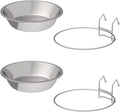 Set of 2 Stainless Steel Dog Bowls, 8Oz, Dishwasher Safe, Hangs in Cage/Kennel/Crate, Silver