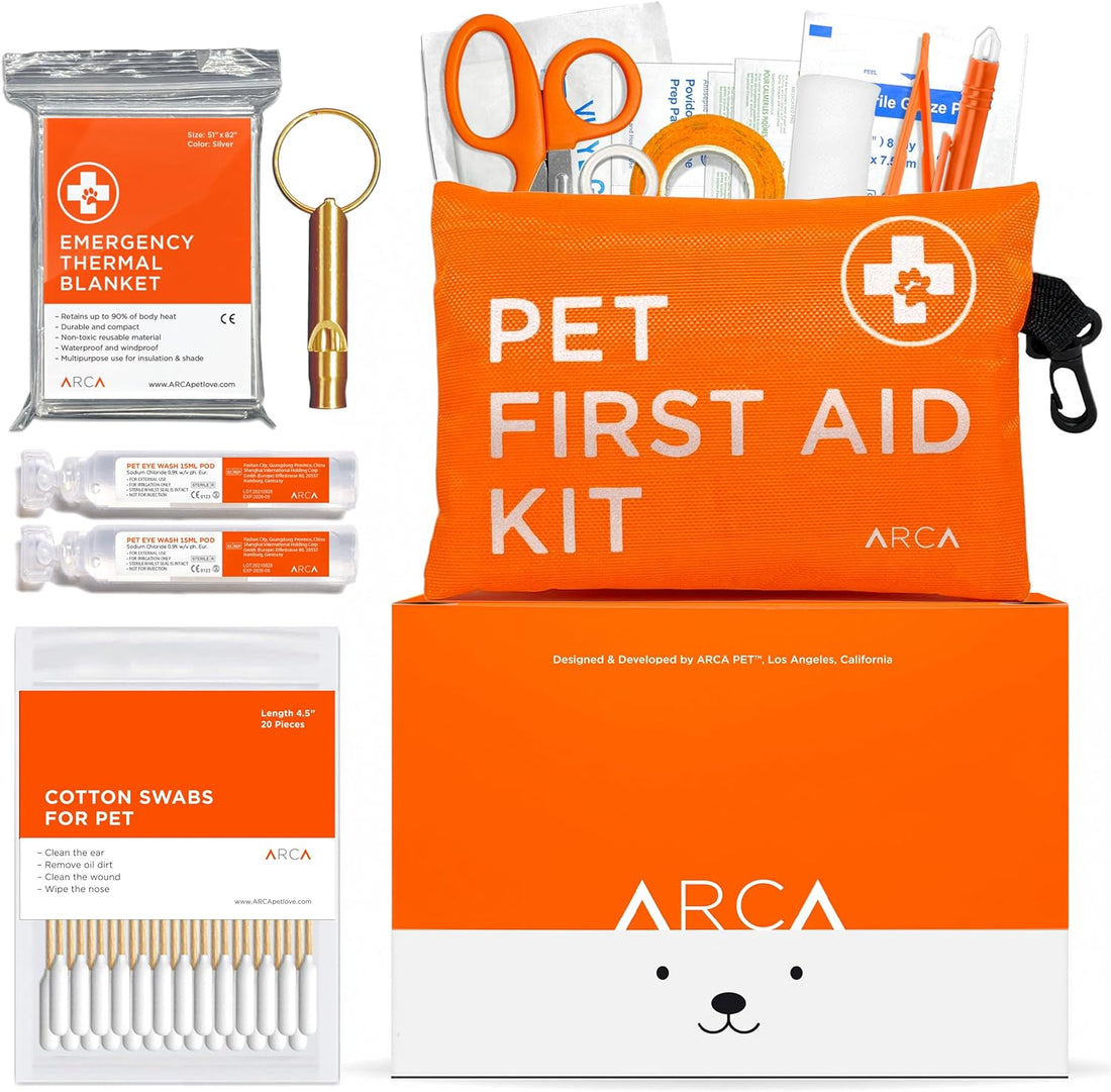 Dog First Aid Kit – Water-Resistant Emergency Travel Kit for Dogs, High-Visibility Reflective Pouch, Essential for Hiking, Camping, Backpacking, Hunting