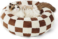 Lesure Donut Shaggy Plush Dog Bed: Calming, Anti-Slip, Various Colors & Sizes