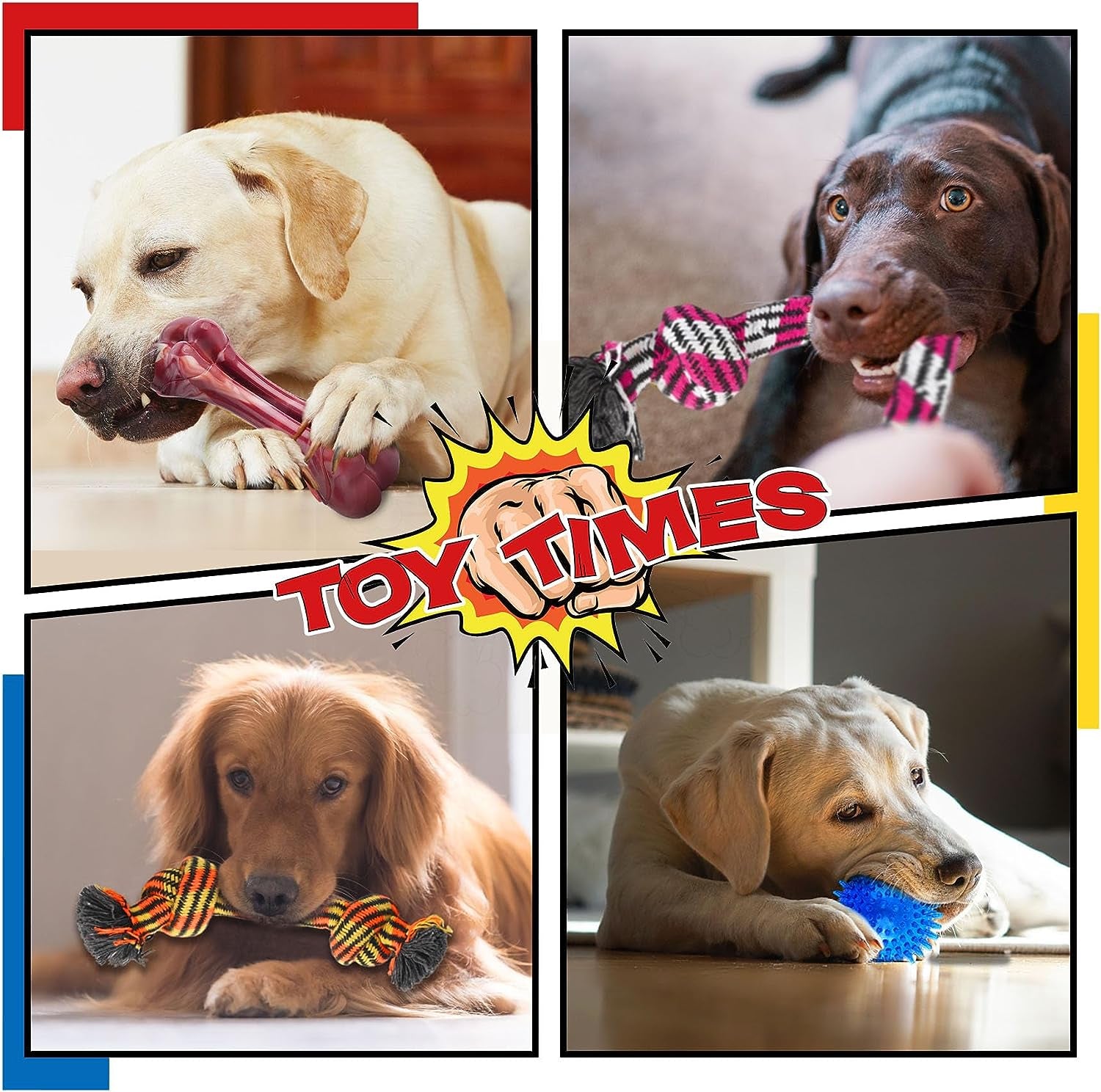 Zeaxuie 9-Pack Dog Chew Toys for Aggressive Chewers - Durable Rope, Squeaky Toys & Indestructible Bone for Large Breeds