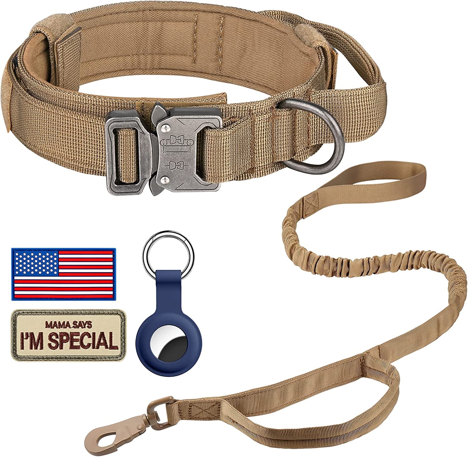 DAGANXI Tactical Dog Collar - Adjustable Military Training Collar with Handle and Metal Buckle for Medium/Large Dogs