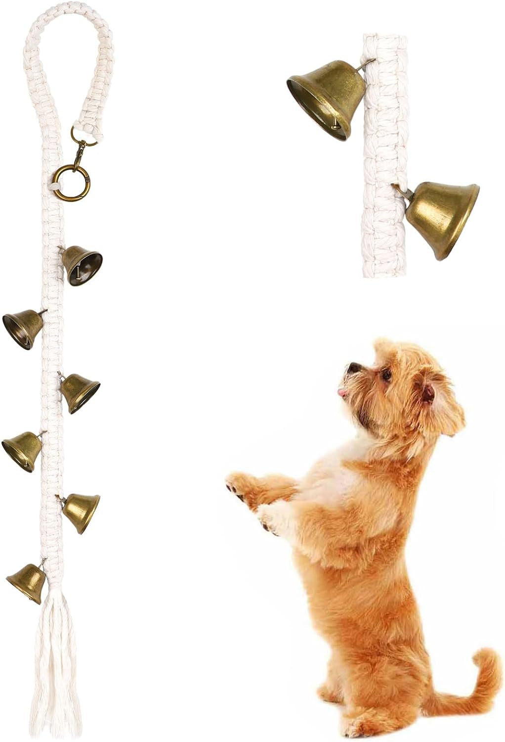 Folksmate Adjustable Dog Doorbells for Potty Training – Extra Loud Bells for Housebreaking, Durable Puppy Potty Training Bells for Door Knobs