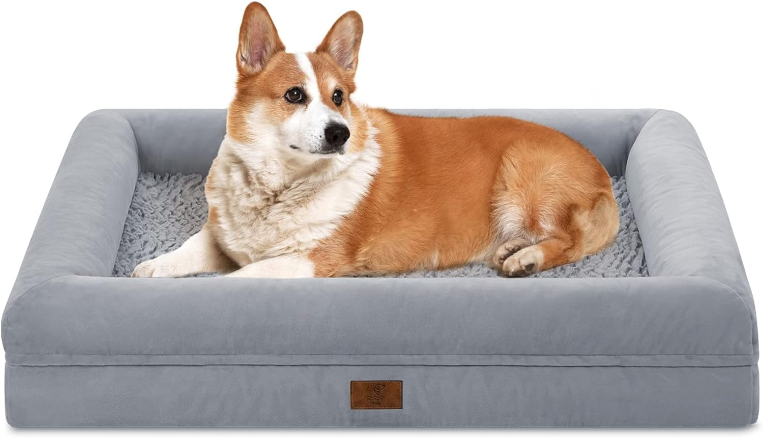 XL Orthopedic Dog Bed: Waterproof, Washable, Grey, Ideal for Large Dogs