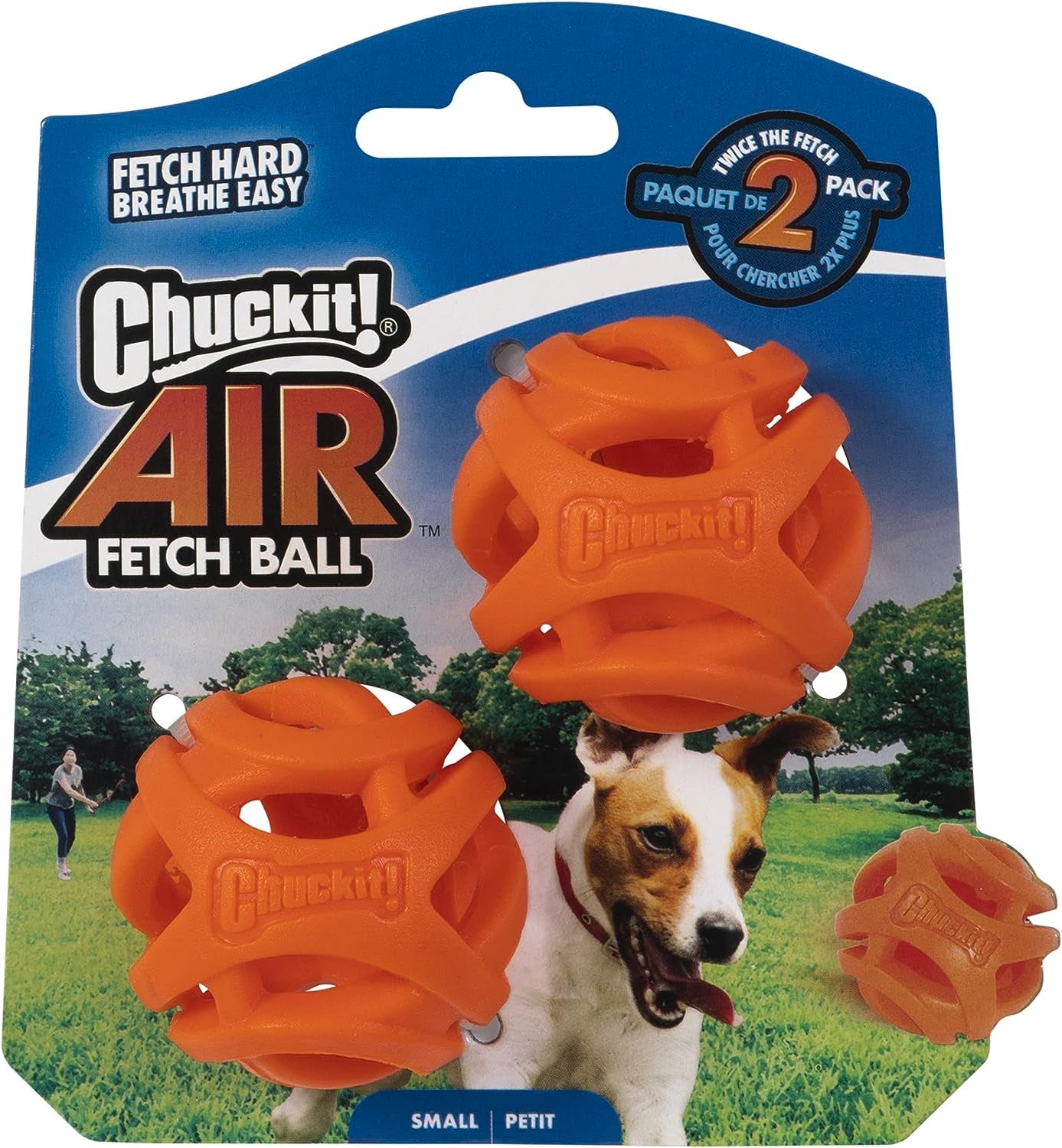 Chuckit! Air Fetch Ball Medium 2-Pack: Durable Rubber for Dogs 20-60 Lbs