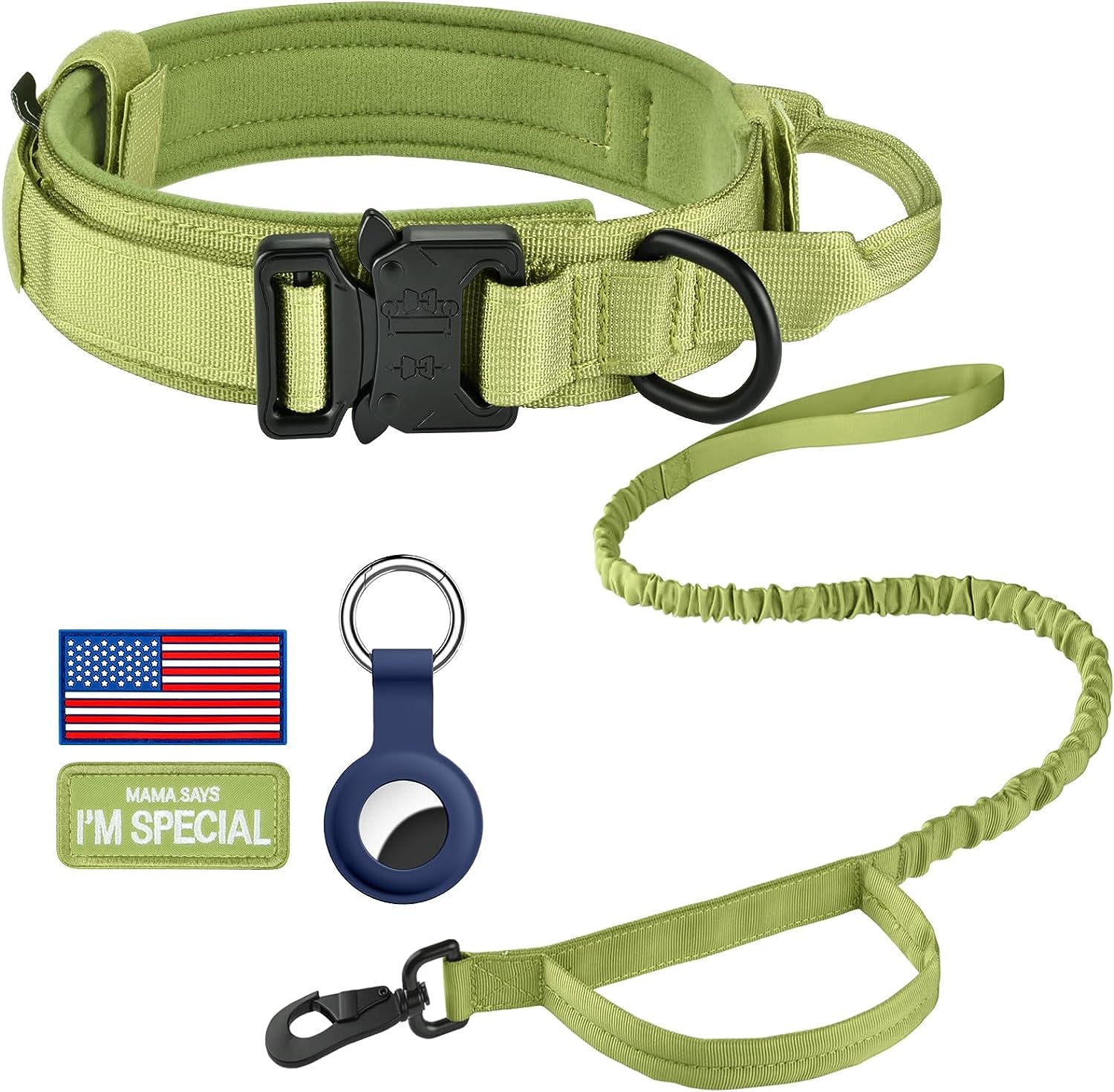 DAGANXI Tactical Dog Collar - Adjustable Military Training Collar with Handle and Metal Buckle for Medium/Large Dogs