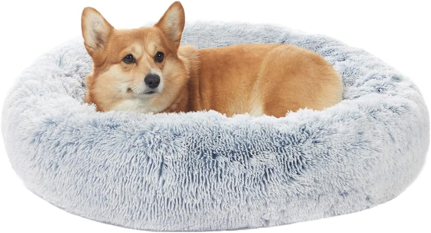 Calming Donut Dog Bed, 36" - Fluffy, Anti-Anxiety, Washable for Large Dogs - Various Colors & Sizes