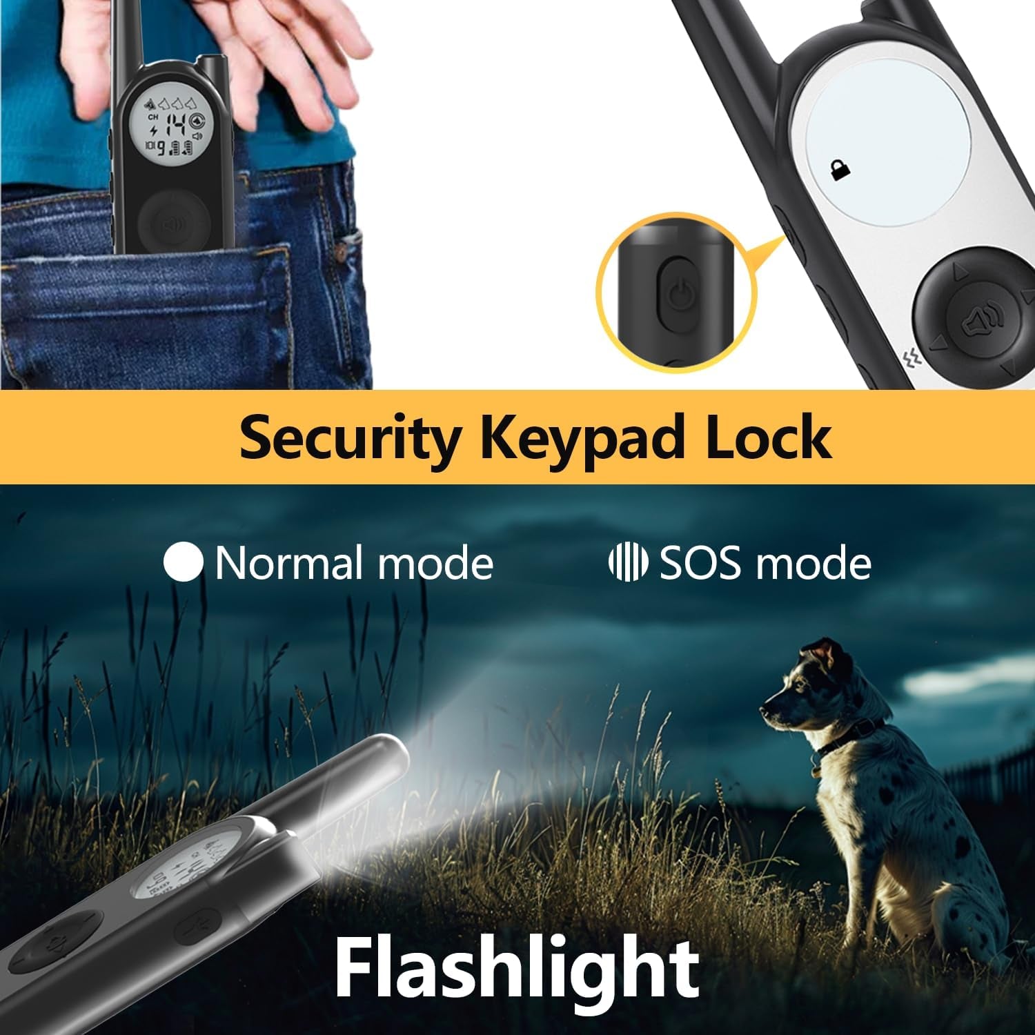 Wireless Dog Fence with 3500FT Range – 6100FT Remote Training Collar, Rechargeable & Waterproof, Vibrate/Beep/Shock Modes for All Dogs, IPX7 Waterproof
