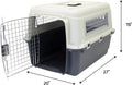 Sportpet Rolling Plastic Travel Dog Crate - Medium Gray Kennel with Wire Door, Portable & Durable, Perfect for Safe Pet Travel