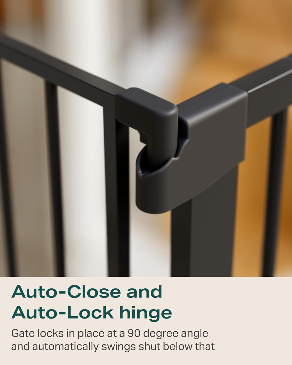 Auto-Close Dog Gate for Stairs & Doorways - Pressure-Mounted Pet Safety Gate, Easy Installation