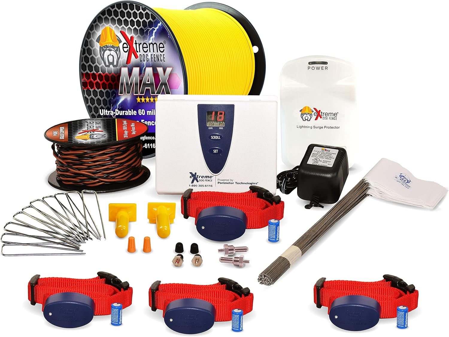 Extreme Dog Fence - Max Grade Electric Dog Fence, 2 Dog Kit with 1500 Ft Heavy-Duty Wire for Superior Performance & Durability