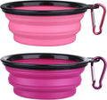 2-Pack Collapsible Dog Bowls with Carabiners: Small, Portable, Blue+Green for Travel