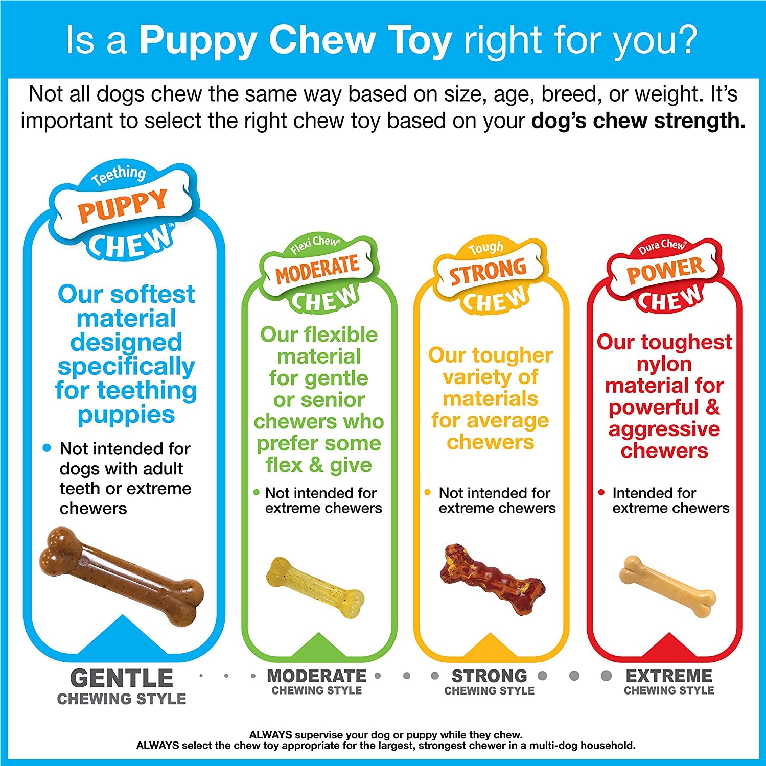 Nylabone Puppy Chew Toy & Treat Starter Kit - 6 Count, Chicken & Bacon Flavors, For Small & Medium Dogs