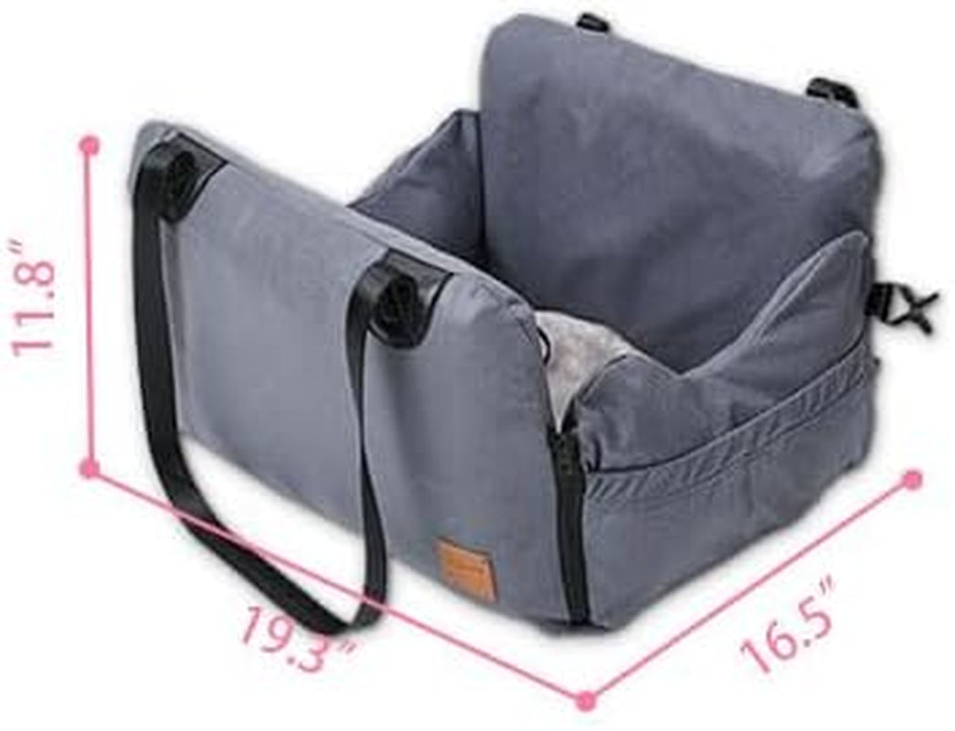Detachable Dog Car Seat for Puppies, Equipped with Storage Bag & Safety Belt, Airbag Protection, Washable Travel Seat