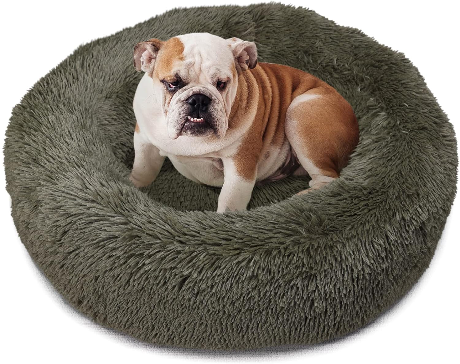 Small Calming Dog Bed - Anti-Anxiety, Washable, Fluffy, Waterproof, Anti-Slip Base