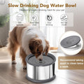 UPSKY Dog Water Bowl, 6.5L, No-Spill, Stainless Steel, Anti-Slip Mat - Large, Grey