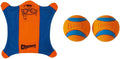 Chuckit! Medium Flying Squirrel Fetch Toy, Aerodynamic Design for Dogs, Orange & Blue